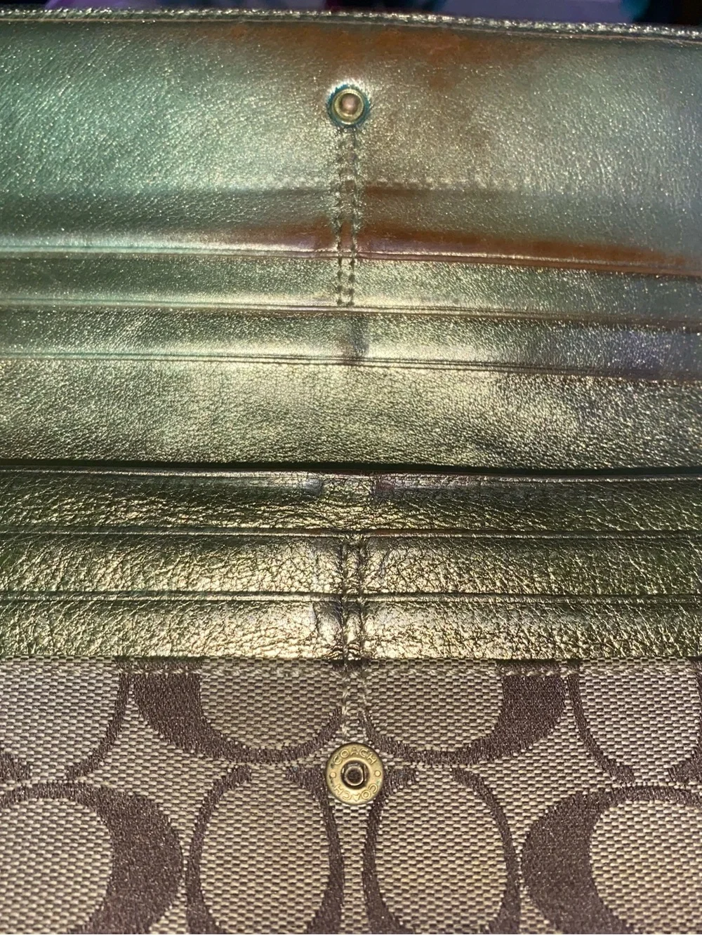 Coach Brown Signature Canvas Continental Wallet